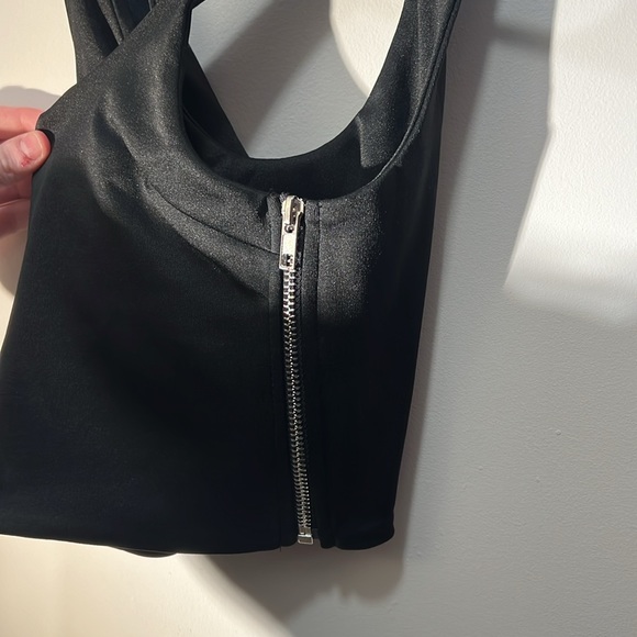 Susupeng Women Sexy Deep V Neck Sleeveless Slim Crop Top Side Zip Casual Tank - Picture 4 of 6